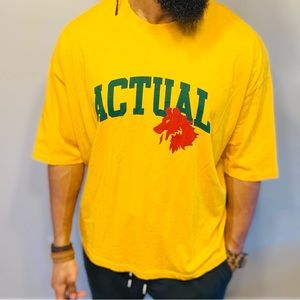 ASOS Oversized Cropped Shirt, Size L, Color: Dark Yellow